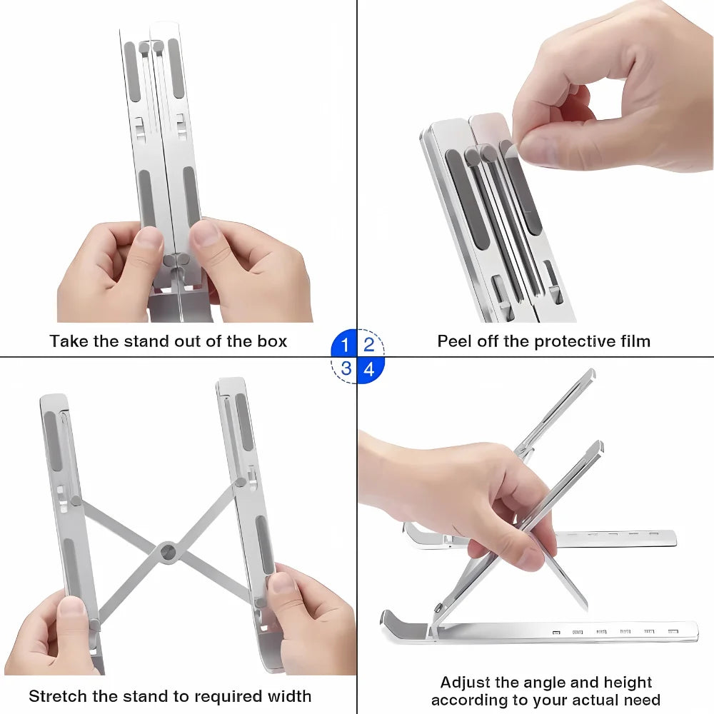 Anywhere Comfort: Aluminum Laptop & Mobile Stand Set - Pain-Free Workspace Solution
