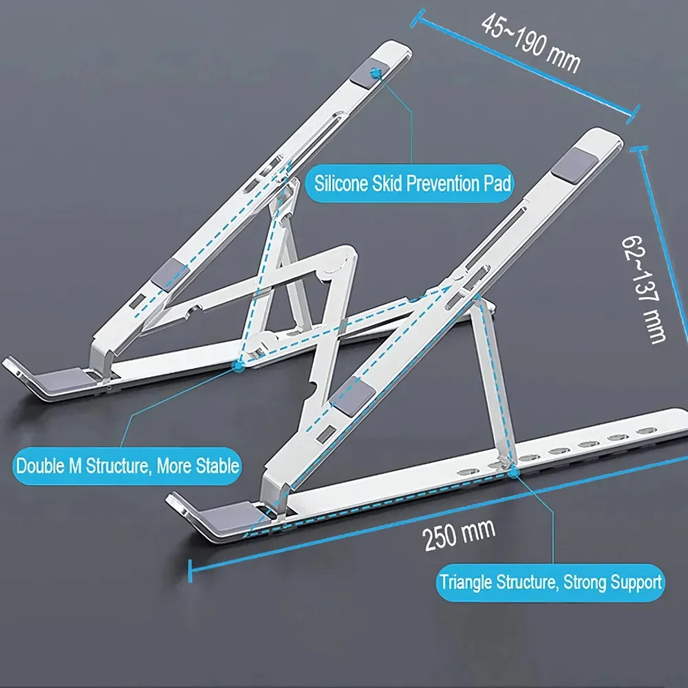 Anywhere Comfort: Aluminum Laptop & Mobile Stand Set - Pain-Free Workspace Solution