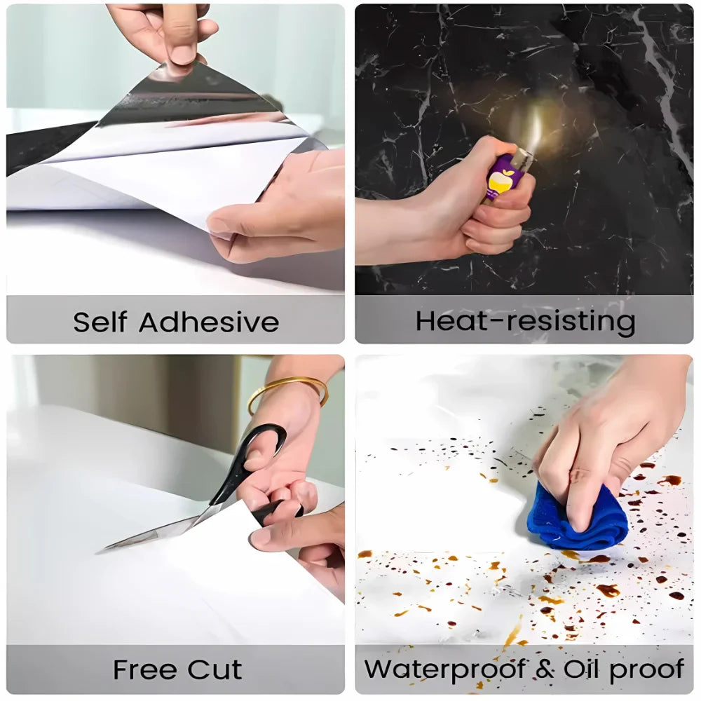 2 Rolls of GlowStone Surface Film (60x200cm each)- Instant Marble Shine!