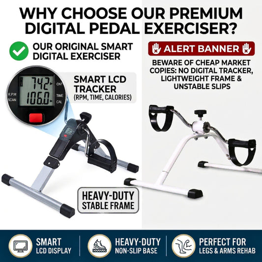 Imported Quality: Joint Therapy Pedal Exerciser with Smart Digital Tracker