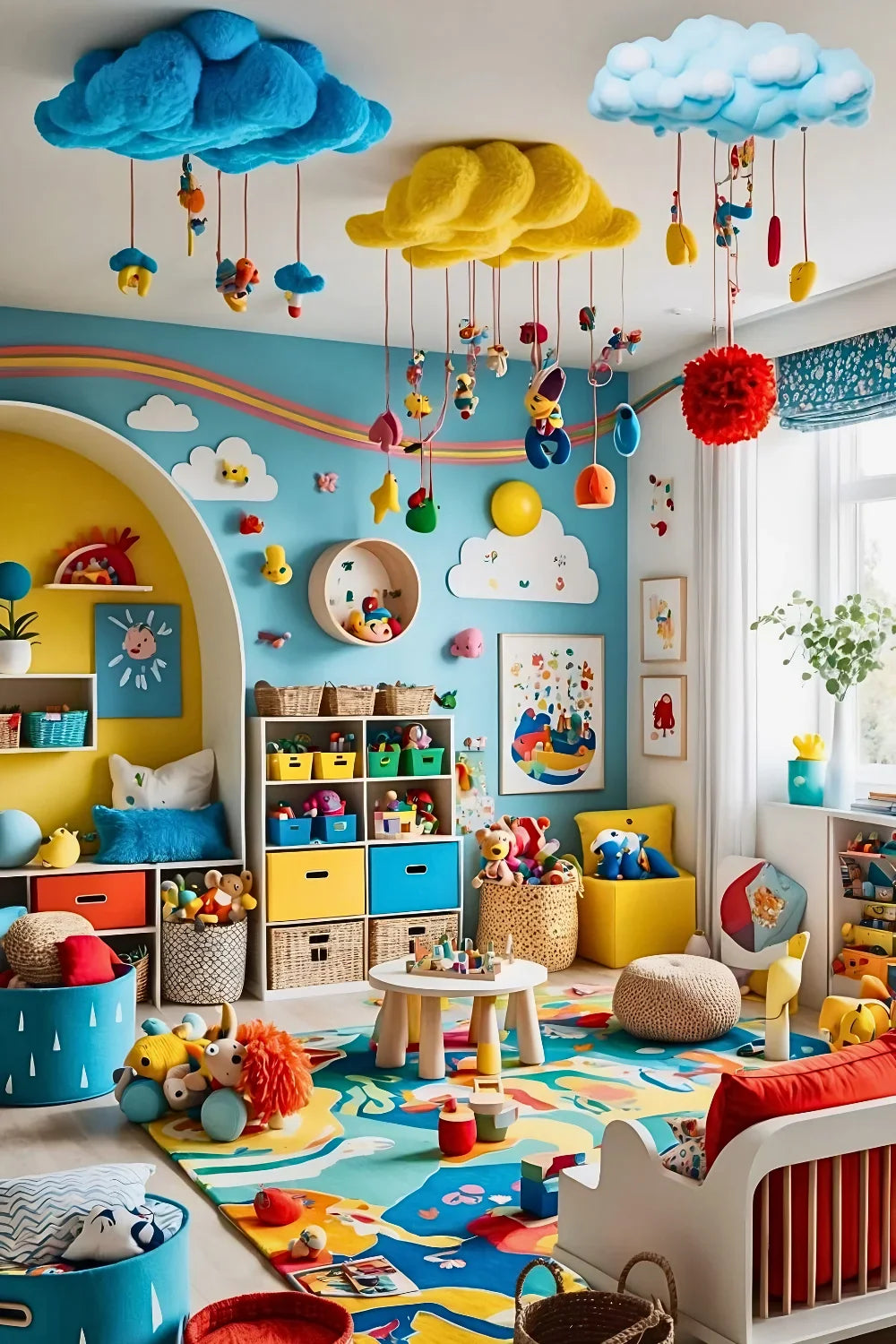 Kids learning and playing toys, building blocks and games
