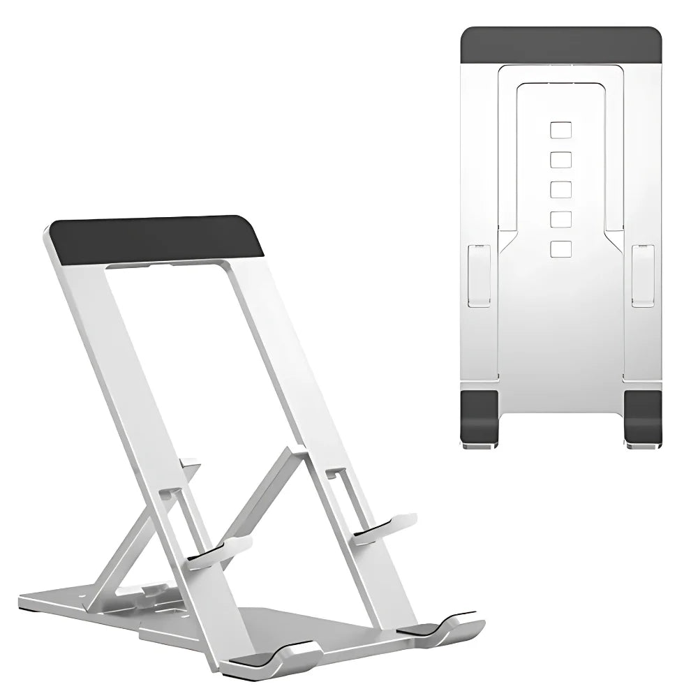 Anywhere Comfort: Aluminum Laptop & Mobile Stand Set - Pain-Free Workspace Solution