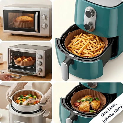 Non-Stick Silicone Reusable Air Fryer Basket Liners (Pack of 2)