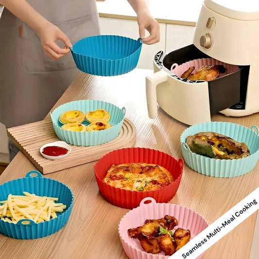 Non-Stick Silicone Reusable Air Fryer Basket Liners (Pack of 2)