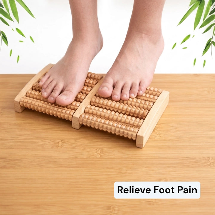 SoleRelief 6-Roller Wooden Foot Massager