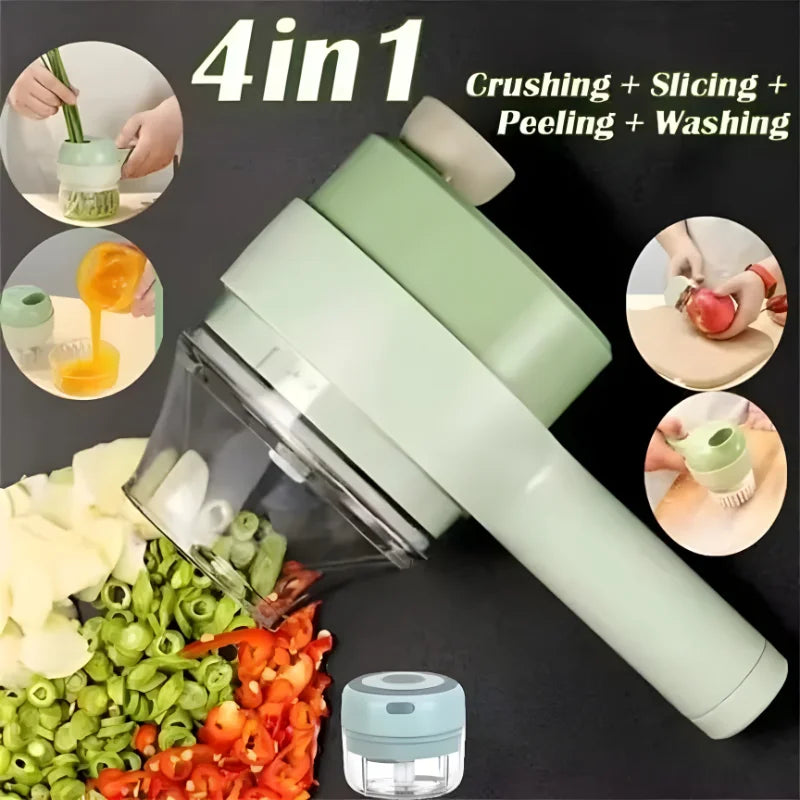 The RapidPrep 4-in-1 Cordless Electric Food Chopper & Cleaning System