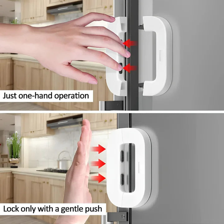 Smart Auto-Lock Refrigerator Safety Lock – Heavy-Duty Child & Pet Proof Fridge Door Guard
