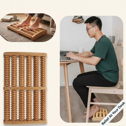 SoleRelief 6-Roller Wooden Foot Massager