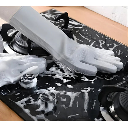 2-in-1 Silicone Scrubber Cleaning Gloves