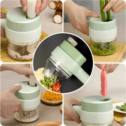 The RapidPrep 4-in-1 Cordless Electric Food Chopper & Cleaning System