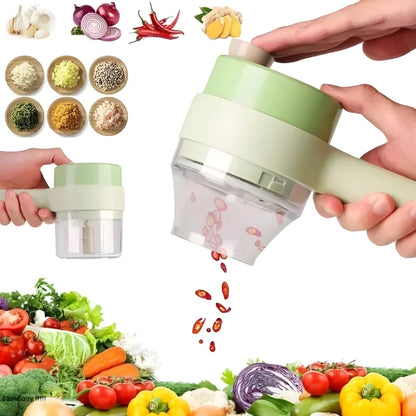 The RapidPrep 4-in-1 Cordless Electric Food Chopper & Cleaning System