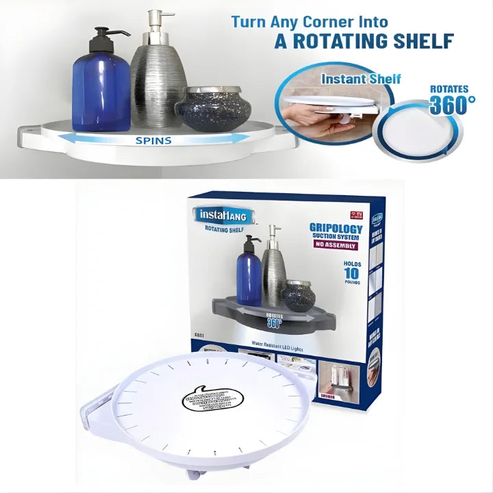 No-Drill 360° Corner Kitchen / Bath Shelf: The Instant Fridge & Cabinet Organizer