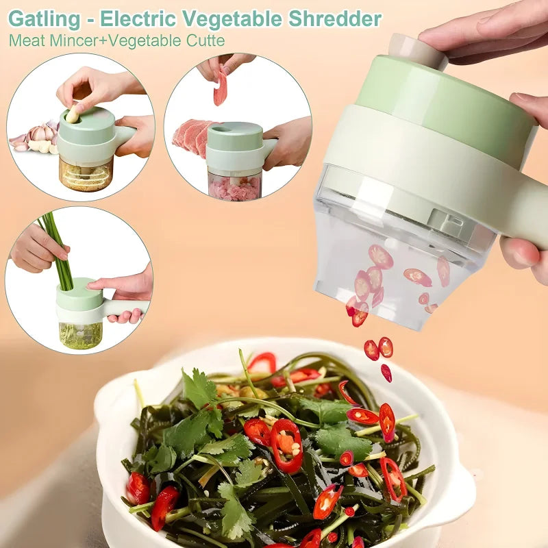 The RapidPrep 4-in-1 Cordless Electric Food Chopper & Cleaning System