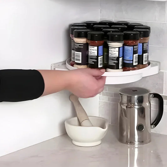 No-Drill 360° Corner Kitchen / Bath Shelf: The Instant Fridge & Cabinet Organizer