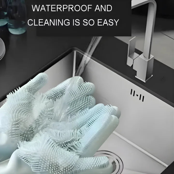2-in-1 Silicone Scrubber Cleaning Gloves