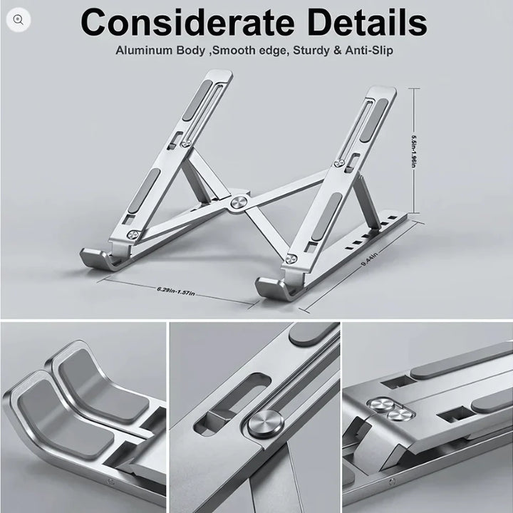 Anywhere Comfort: Aluminum Laptop & Mobile Stand Set - Pain-Free Workspace Solution