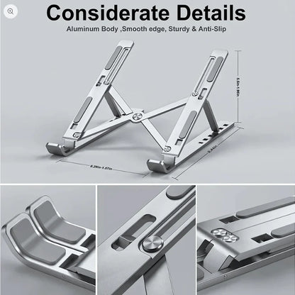 Anywhere Comfort: Aluminum Laptop & Mobile Stand Set - Pain-Free Workspace Solution