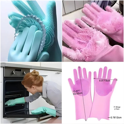 2-in-1 Silicone Scrubber Cleaning Gloves