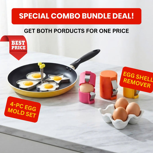 2-in-1 Breakfast Deal: 4-Piece Kids Favourite Egg Styles Set & Egg Shell Remover