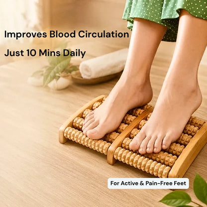 SoleRelief 6-Roller Wooden Foot Massager (Imported Quality)