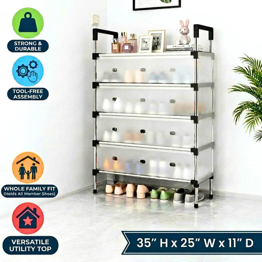 FlexiStack 5-Tier Shoe Cabinet