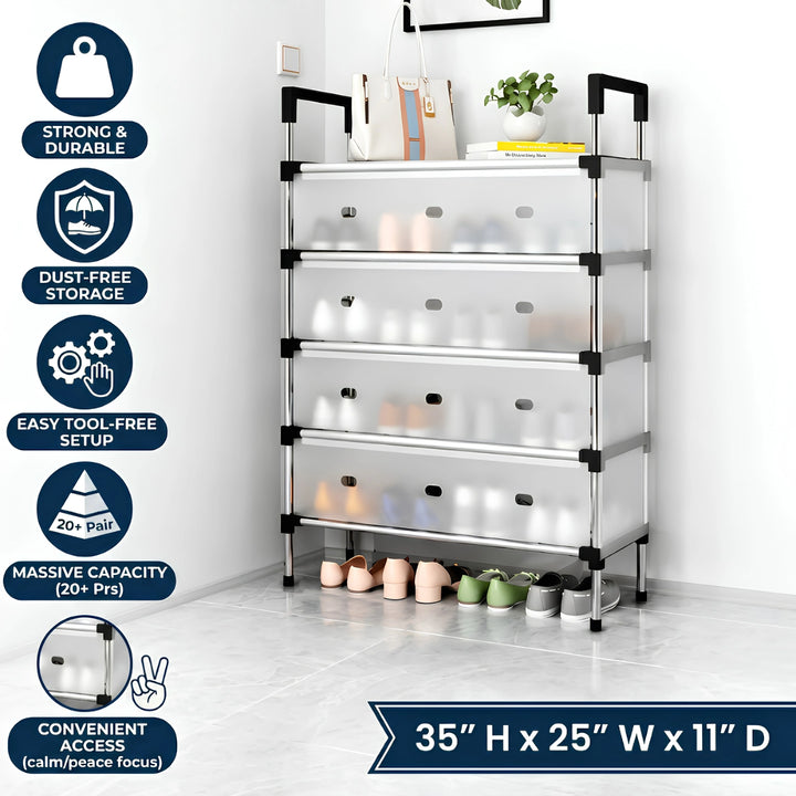 FlexiStack 5-Tier Shoe Cabinet